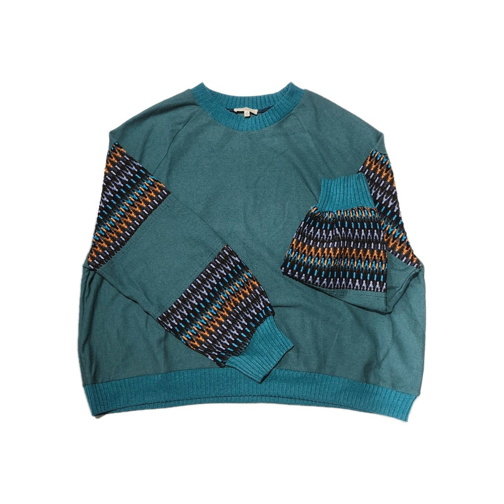 Easel Plus Size Boho Patterned Knitted Sweater Size 1X